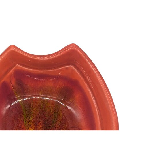 Vintage Ceramic Red 0range Glaze Dish California USA Pottery - Picture 6 of 16